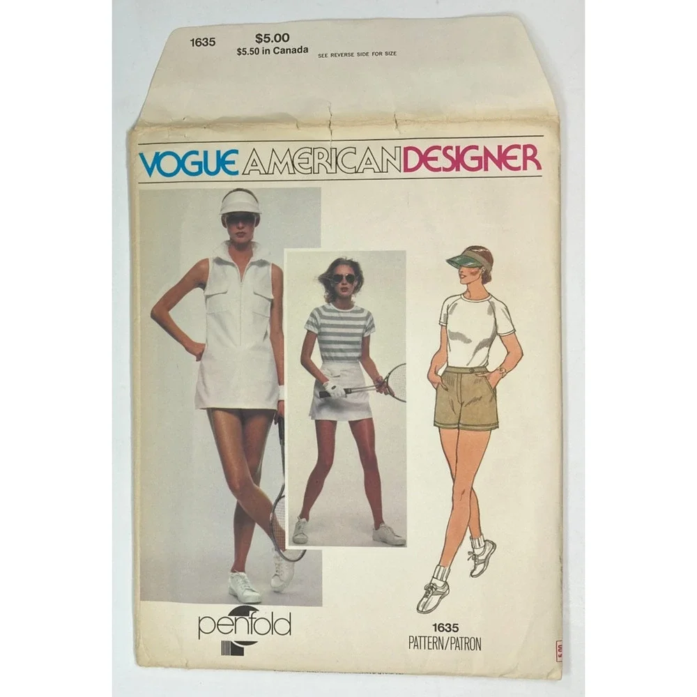Vtg Vogue 1635 Penfold Tennis Dress T-Shirt Shorts Skirt Pattern Sz 8 UNCUT '70s